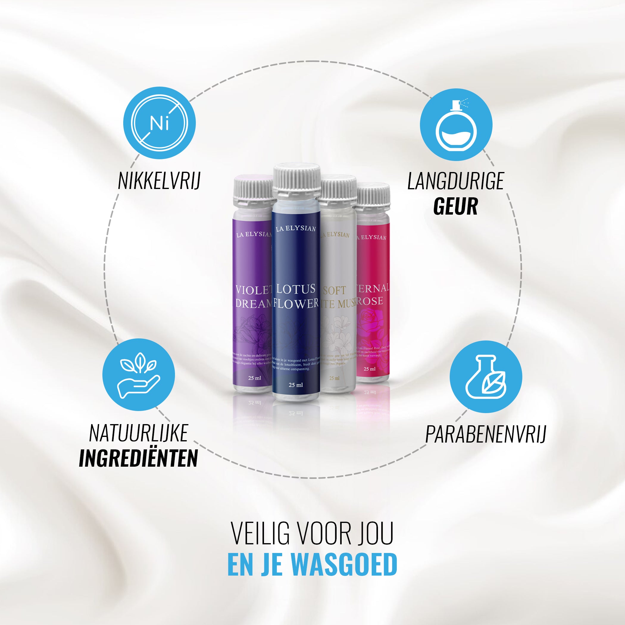 La Elysian Wasparfum Proefpakket – 4 x 25ml