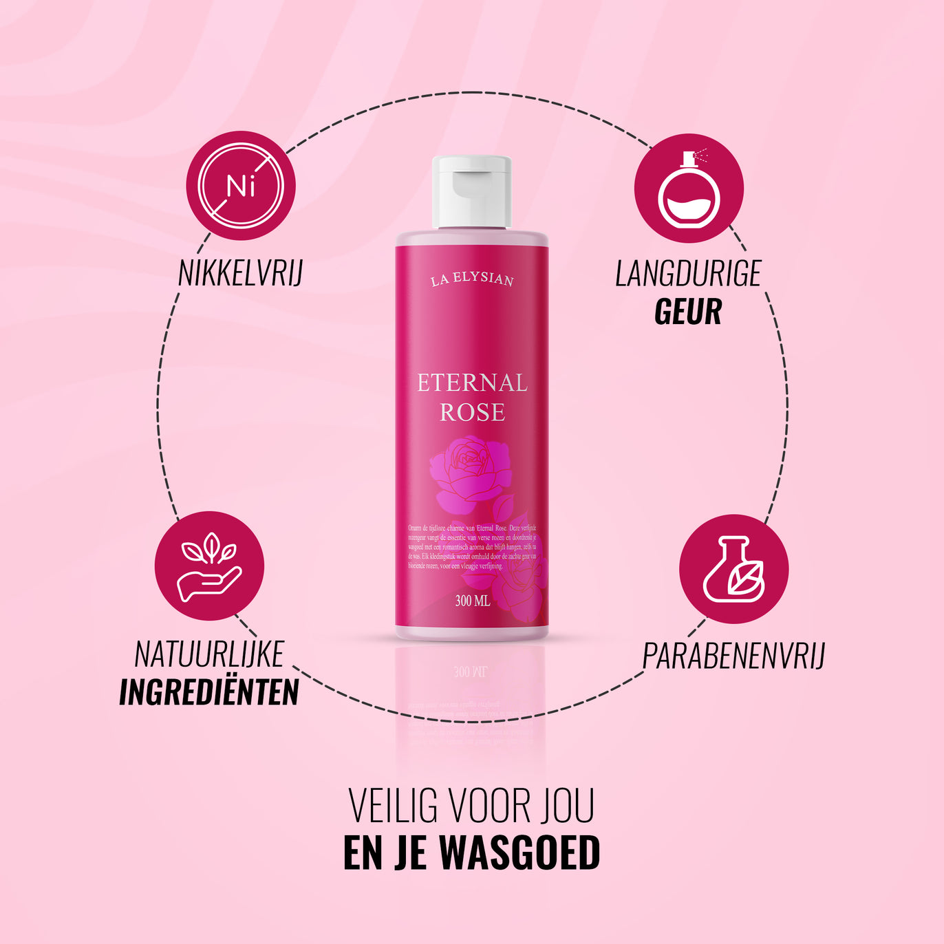 La Elysian Eternal Rose Wasparfum – 300ml - 60 Wasbeurten - Inclusief Maatbeker