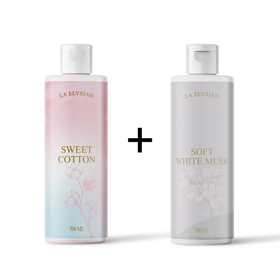 Offre combinée 2 flacons - Musc blanc doux et Rose éternelle